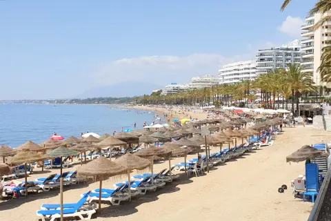 Vue panoramique de la plage de Marbella à Malaga Espagne